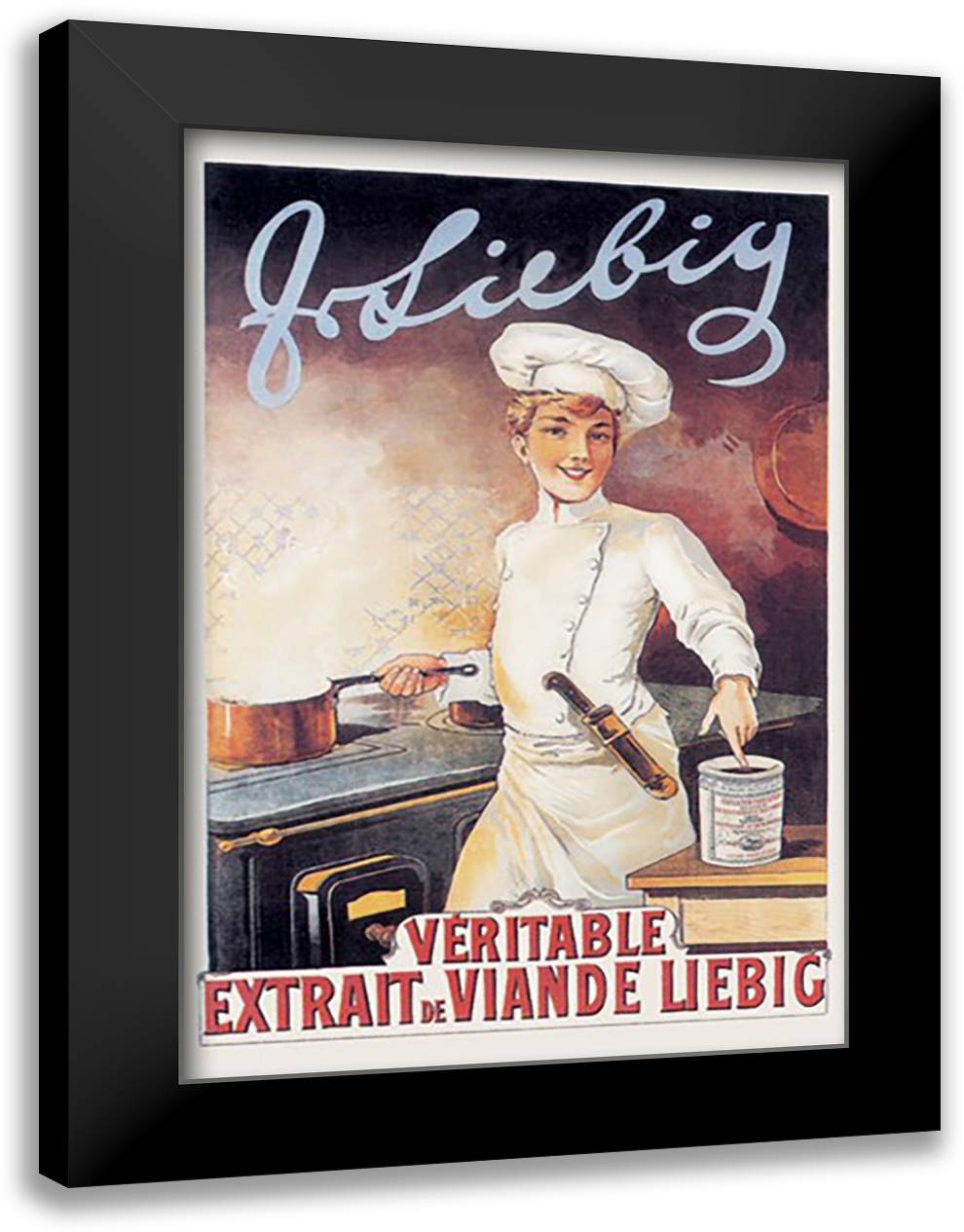 Veritable - Extrait de Viande Liebig 16x22 Black Modern Wood Framed Art Print Poster by Brown, F. Gregory