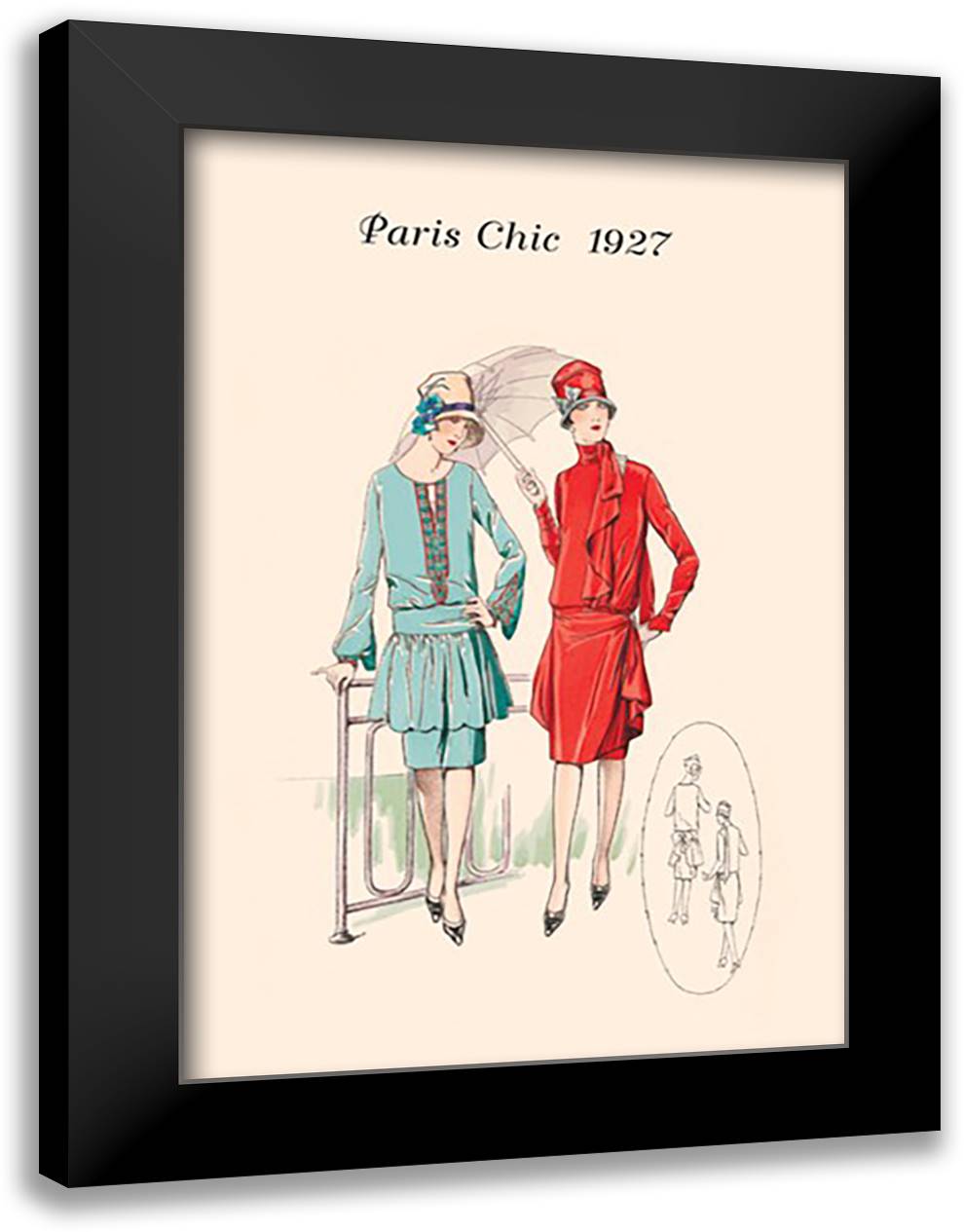 On the Town 16x22 Black Modern Wood Framed Art Print Poster