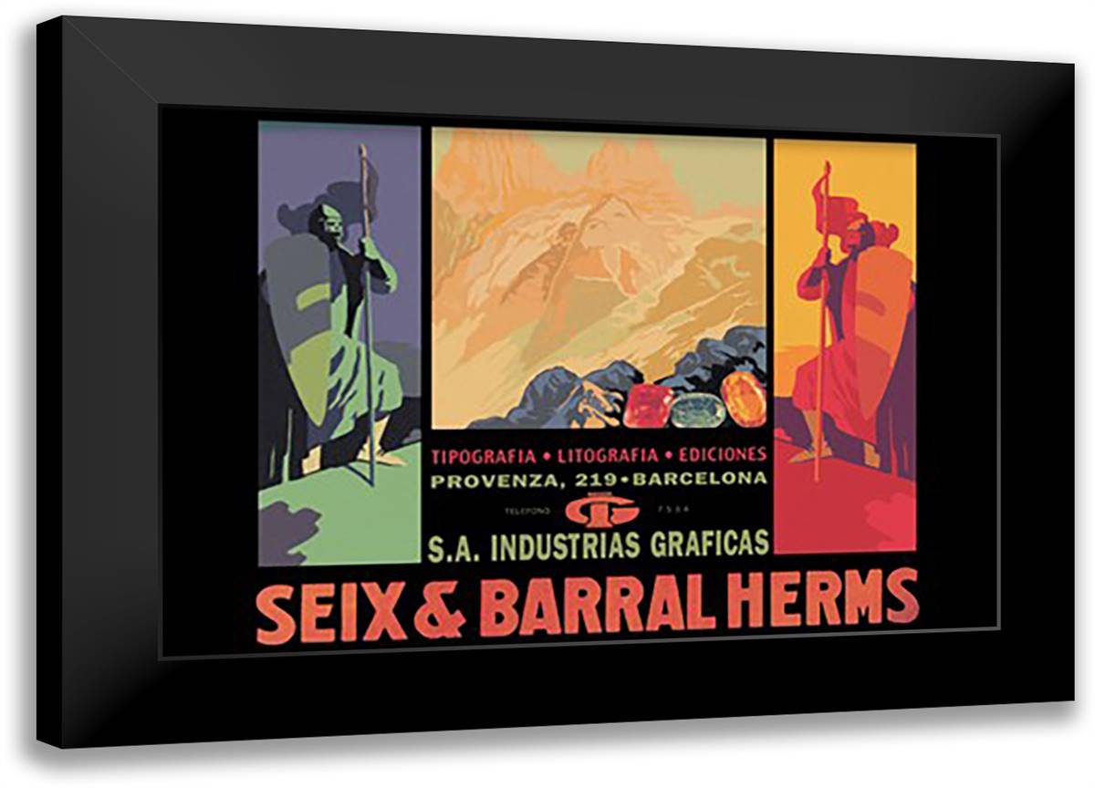 Seix Barral Hermanos 22x16 Black Modern Wood Framed Art Print Poster by Muntanya, J.
