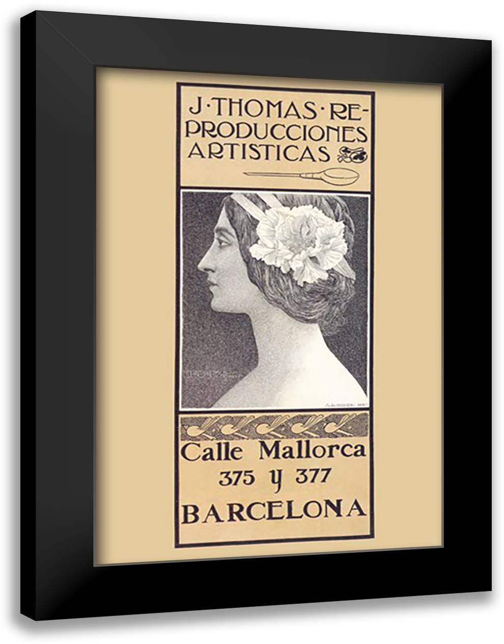 J. Thomas Reproducciones Artisticas 16x22 Black Modern Wood Framed Art Print Poster