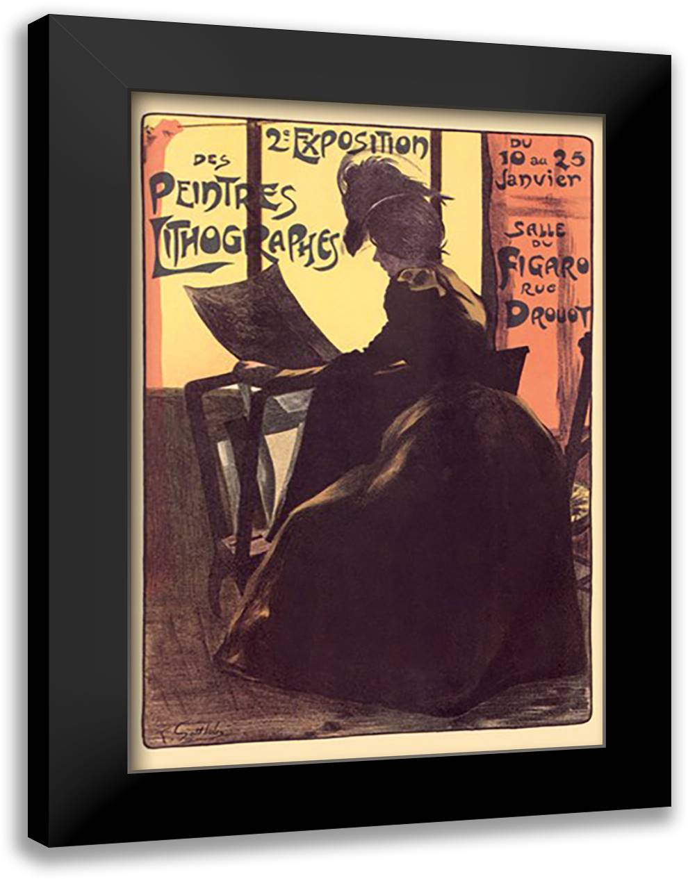 2nd Exposition of Printers/Lithographers 16x22 Black Modern Wood Framed Art Print Poster by Gottlob, Fernand
