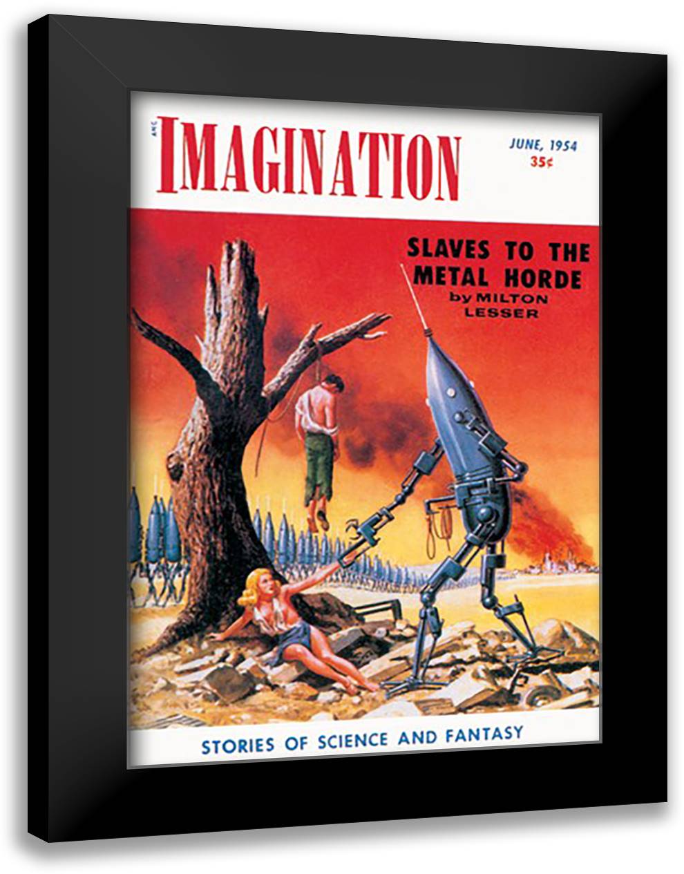 Imagination: Slaves to the Metal Horde 16x22 Black Modern Wood Framed Art Print Poster