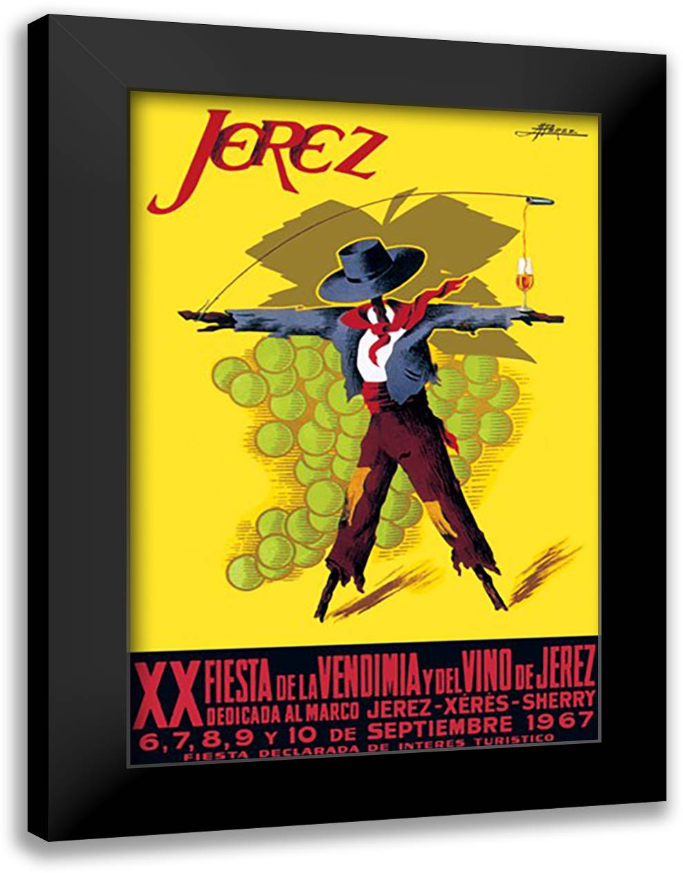 Jerez Fiesta de la Vendimia XX 16x22 Black Modern Wood Framed Art Print Poster by Perez, Cristina