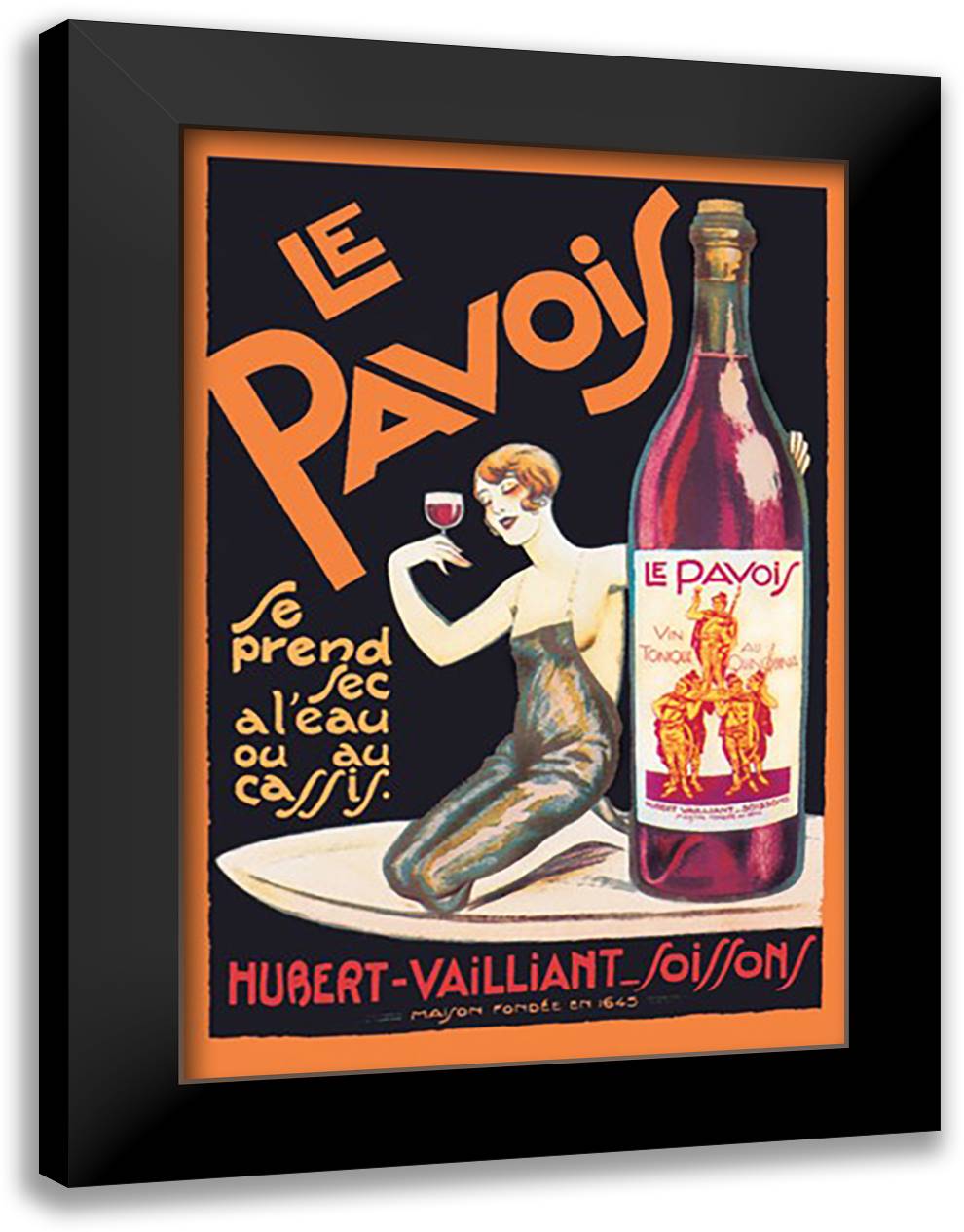 Pavois 16x22 Black Modern Wood Framed Art Print Poster