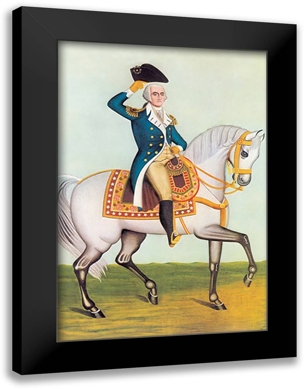 Saluting the Troops 16x22 Black Modern Wood Framed Art Print Poster