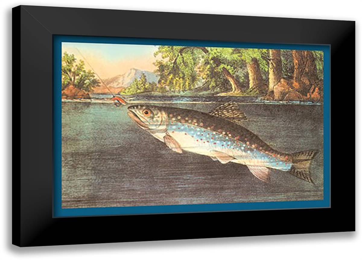 Lured 22x16 Black Modern Wood Framed Art Print Poster