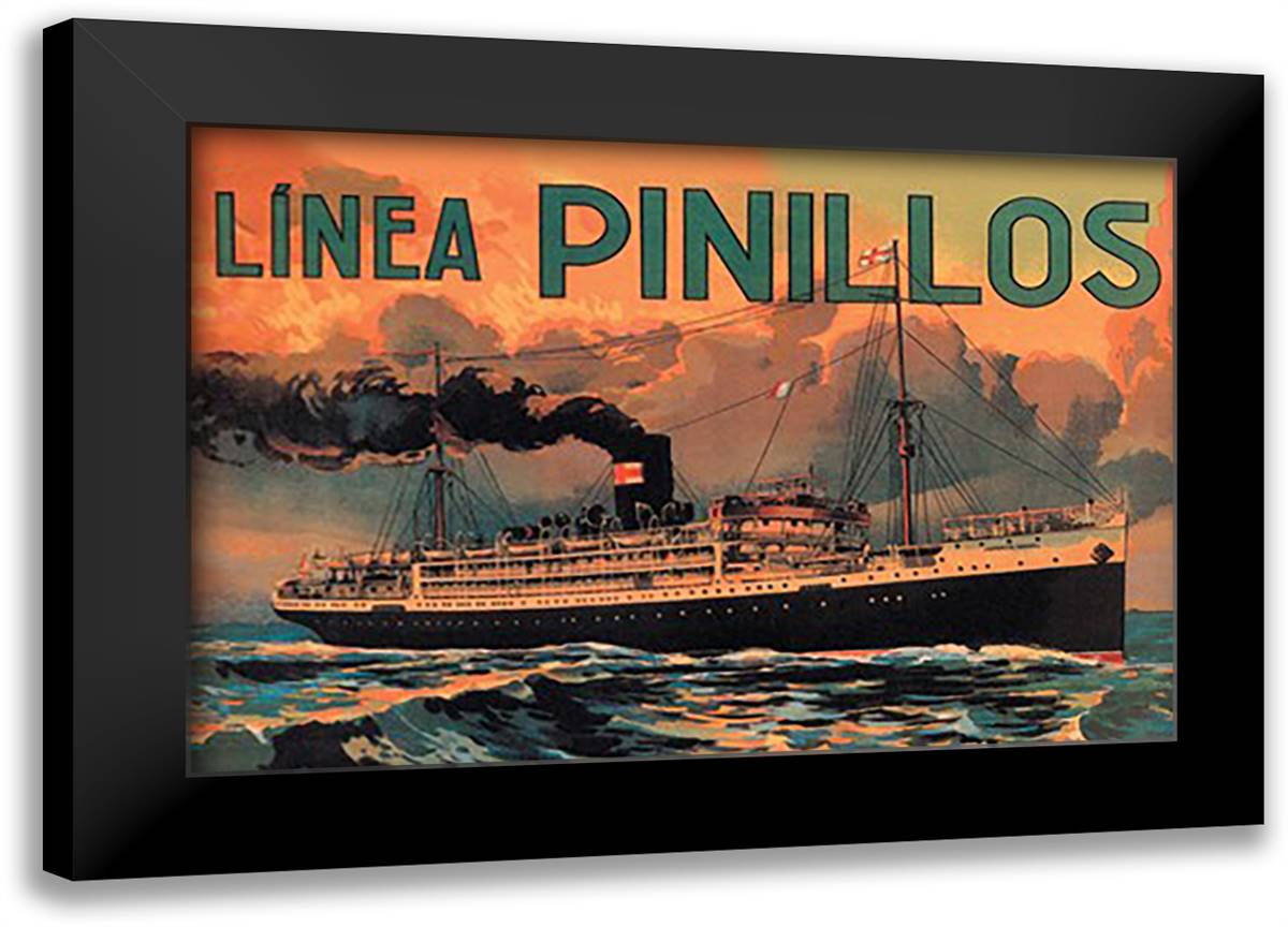 Pinillos Cruise Line 22x16 Black Modern Wood Framed Art Print Poster