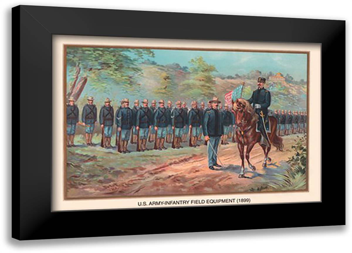 U.S. Army Infantry Field Equipment, 1899 22x16 Black Modern Wood Framed Art Print Poster by Wagner, Arthur