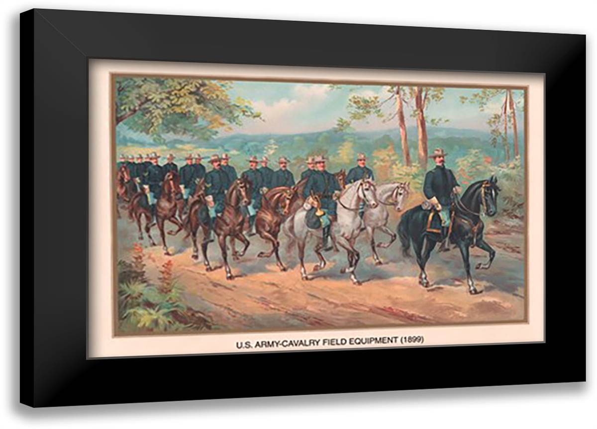 U.S. Army Cavalry Field Equipment, 1899 22x16 Black Modern Wood Framed Art Print Poster by Wagner, Arthur