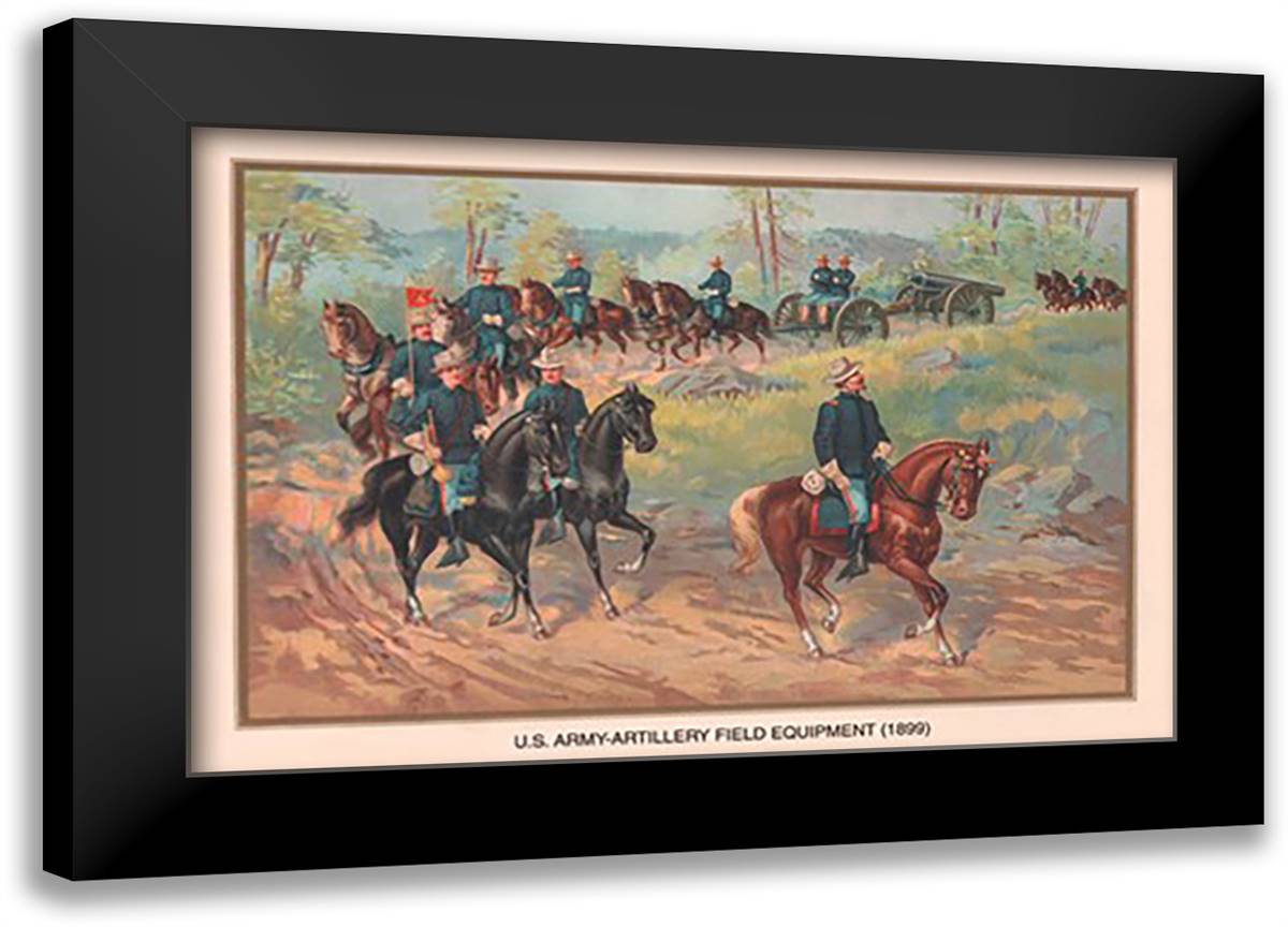U.S. Army Artillery Field Equipment 1899 22x16 Black Modern Wood Framed Art Print Poster by Wagner, Arthur