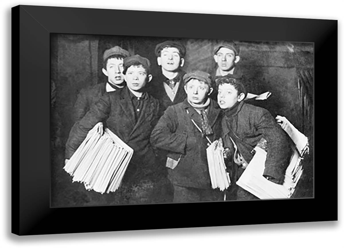 Newsboys 22x16 Black Modern Wood Framed Art Print Poster