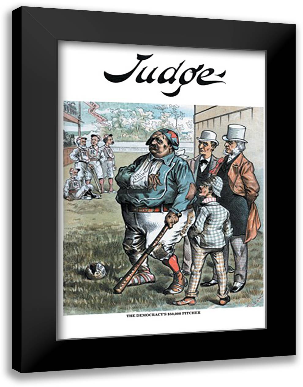 Judge: Democracy's Pitcher 16x22 Black Modern Wood Framed Art Print Poster