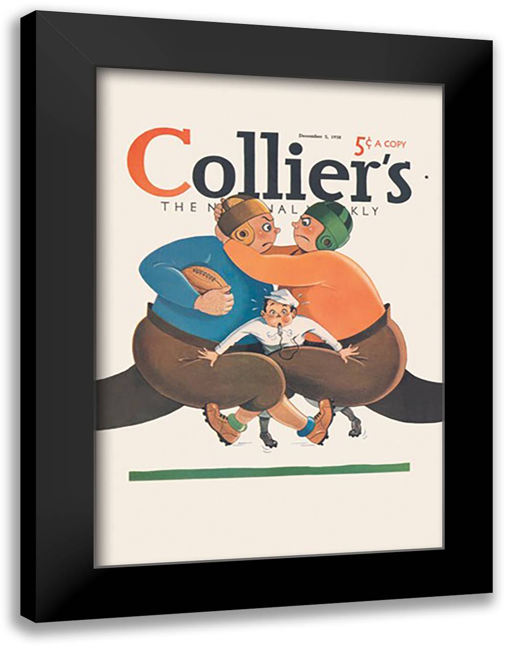 Referee in the Middle 16x22 Black Modern Wood Framed Art Print Poster by Colliers