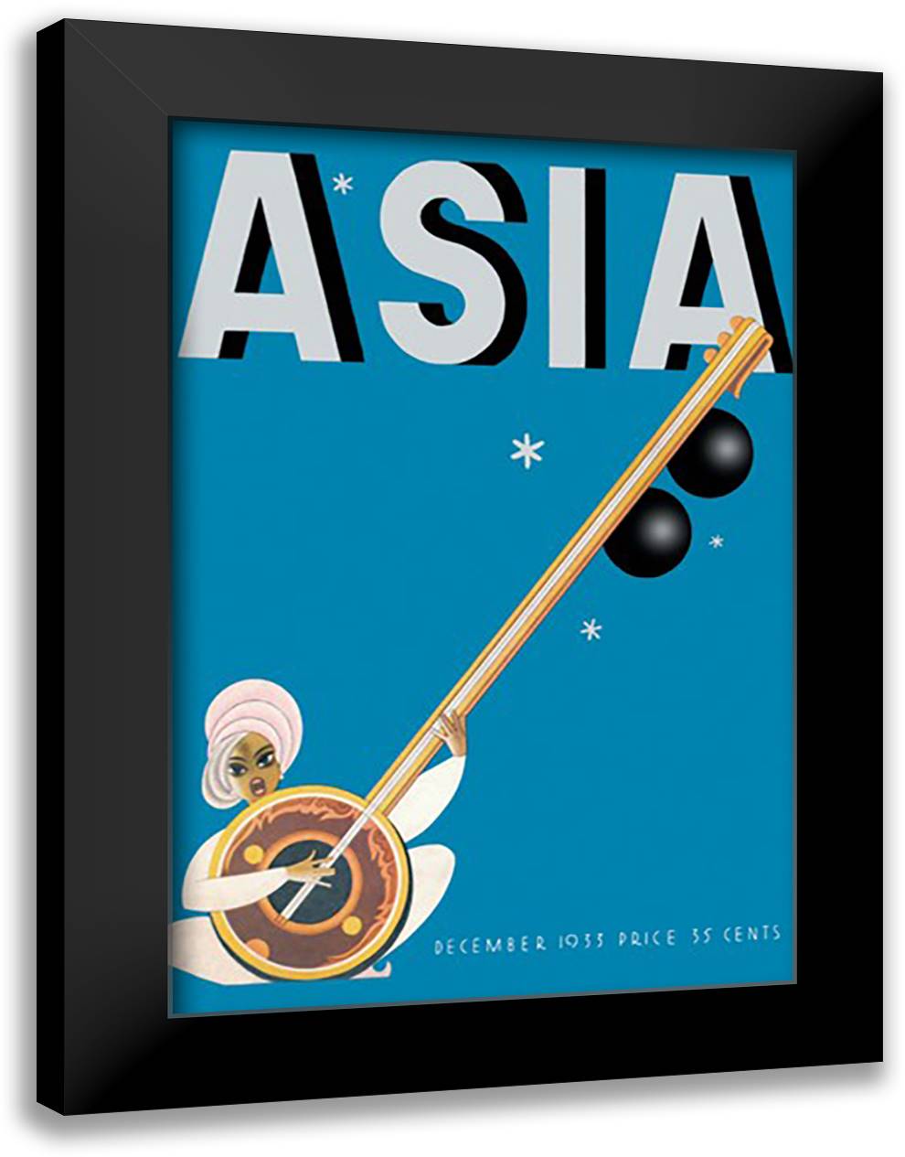 Citar Player 16x22 Black Modern Wood Framed Art Print Poster