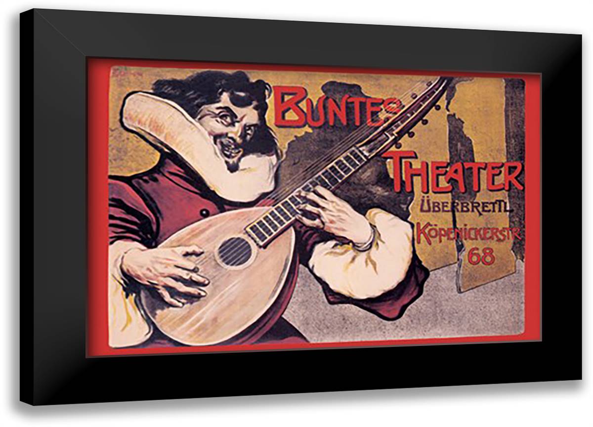 Buntes Theater 22x16 Black Modern Wood Framed Art Print Poster by Schorn, Theobald
