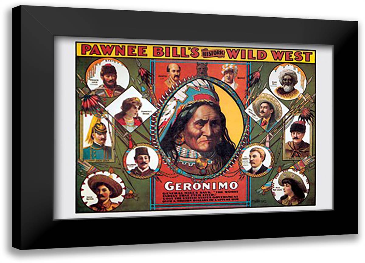 Geronimo 22x16 Black Modern Wood Framed Art Print Poster
