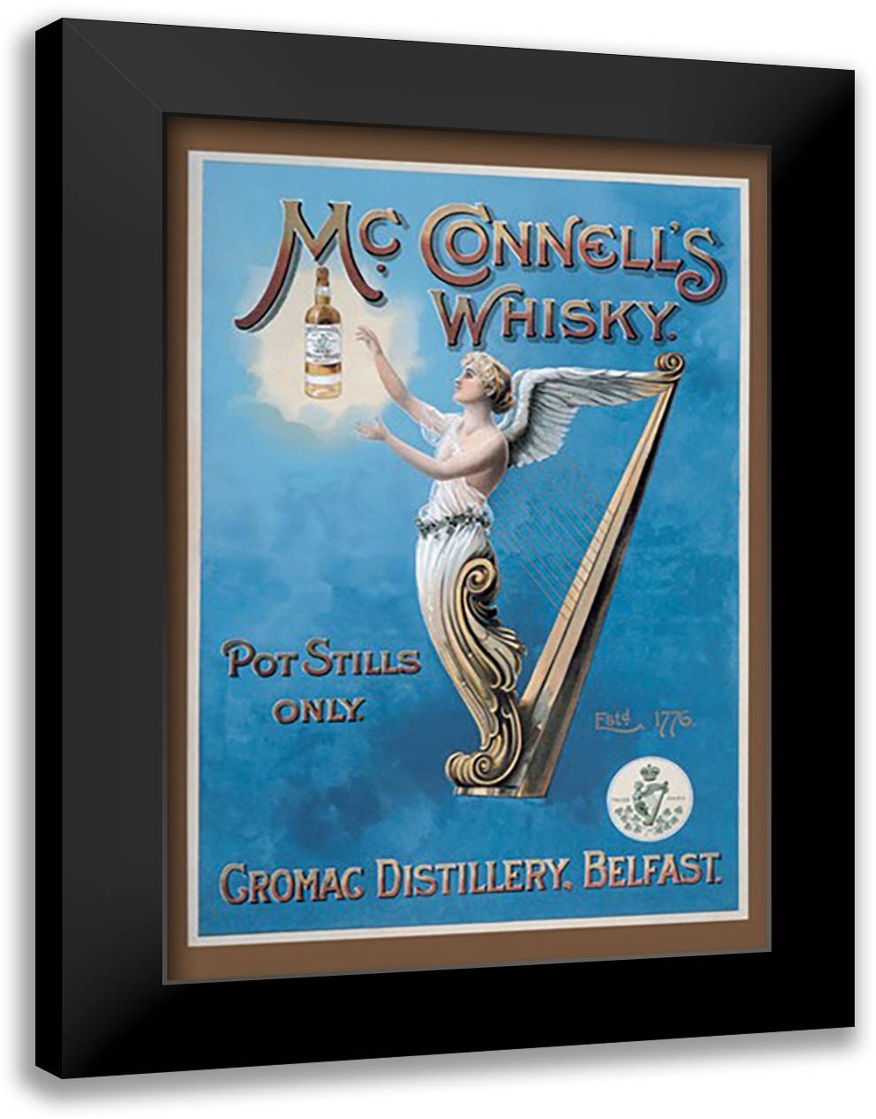 McConnell's Whisky 16x22 Black Modern Wood Framed Art Print Poster by Davie, Howard