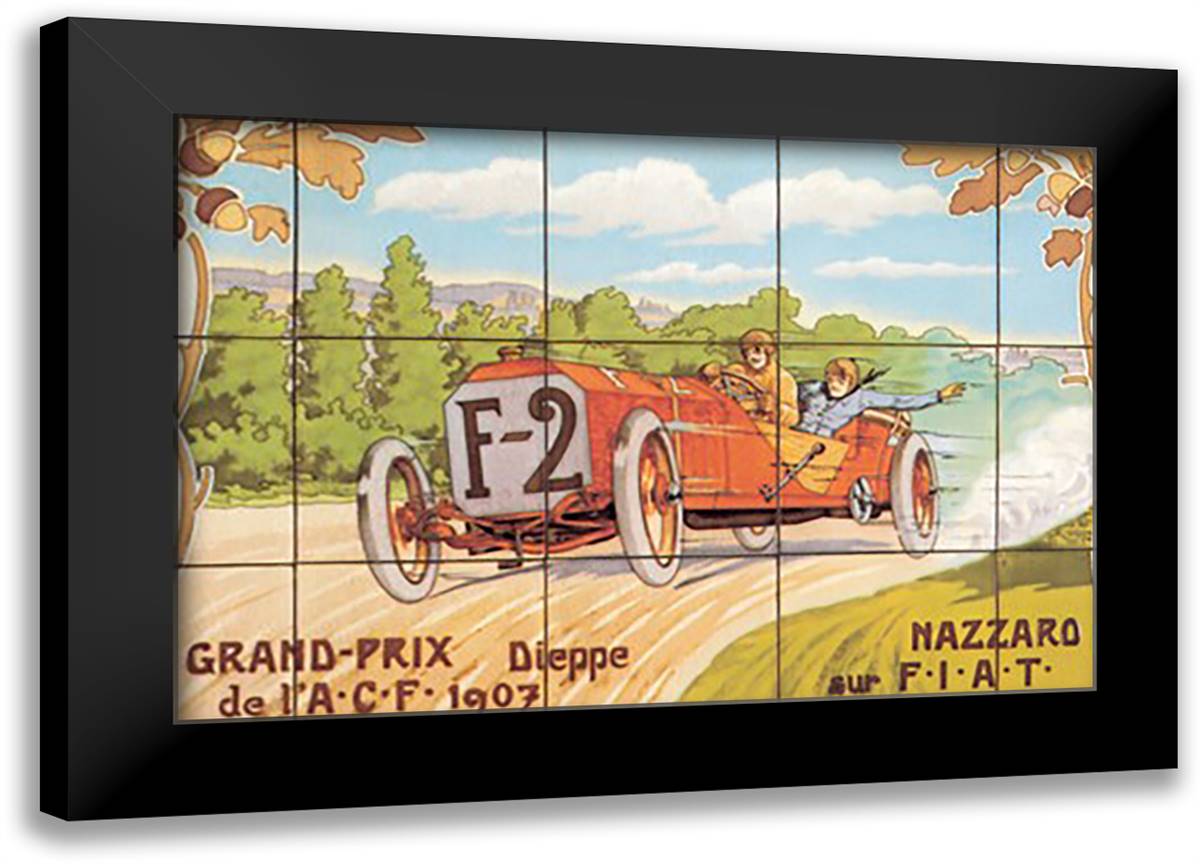 Grand-Prix 22x16 Black Modern Wood Framed Art Print Poster