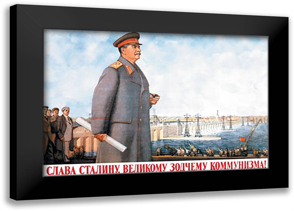 Long Live Stalin, Great Architect of Communism 22x16 Black Modern Wood Framed Art Print Poster by Belopoliskii, Boris