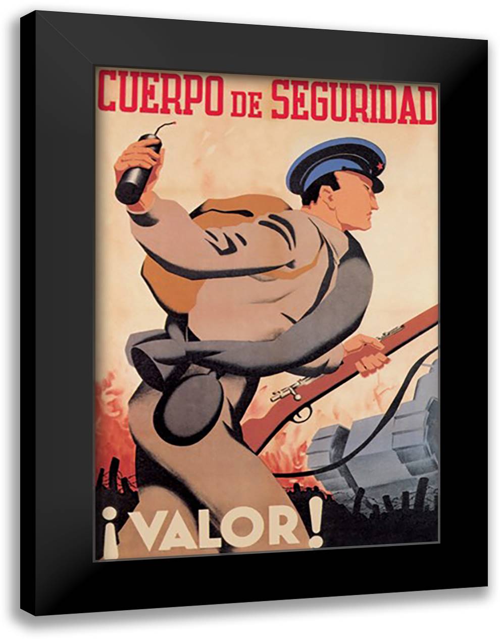 Security Force 16x22 Black Modern Wood Framed Art Print Poster by Banon