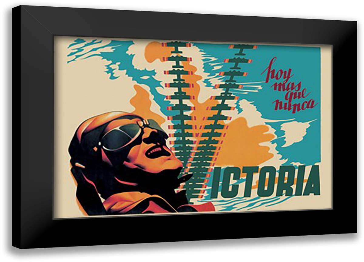 Victory 22x16 Black Modern Wood Framed Art Print Poster by Renau, Josep