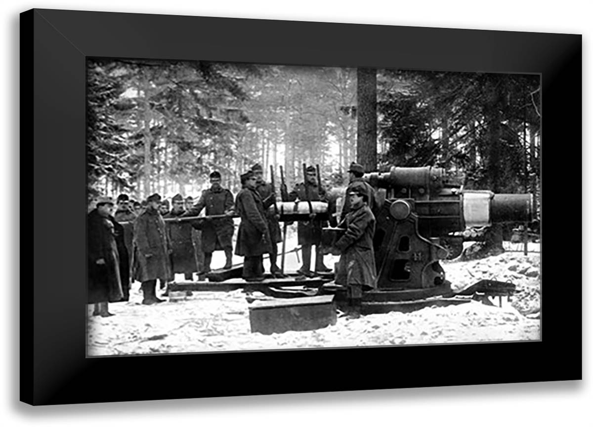 Great Austrian Skoda Gun 22x16 Black Modern Wood Framed Art Print Poster