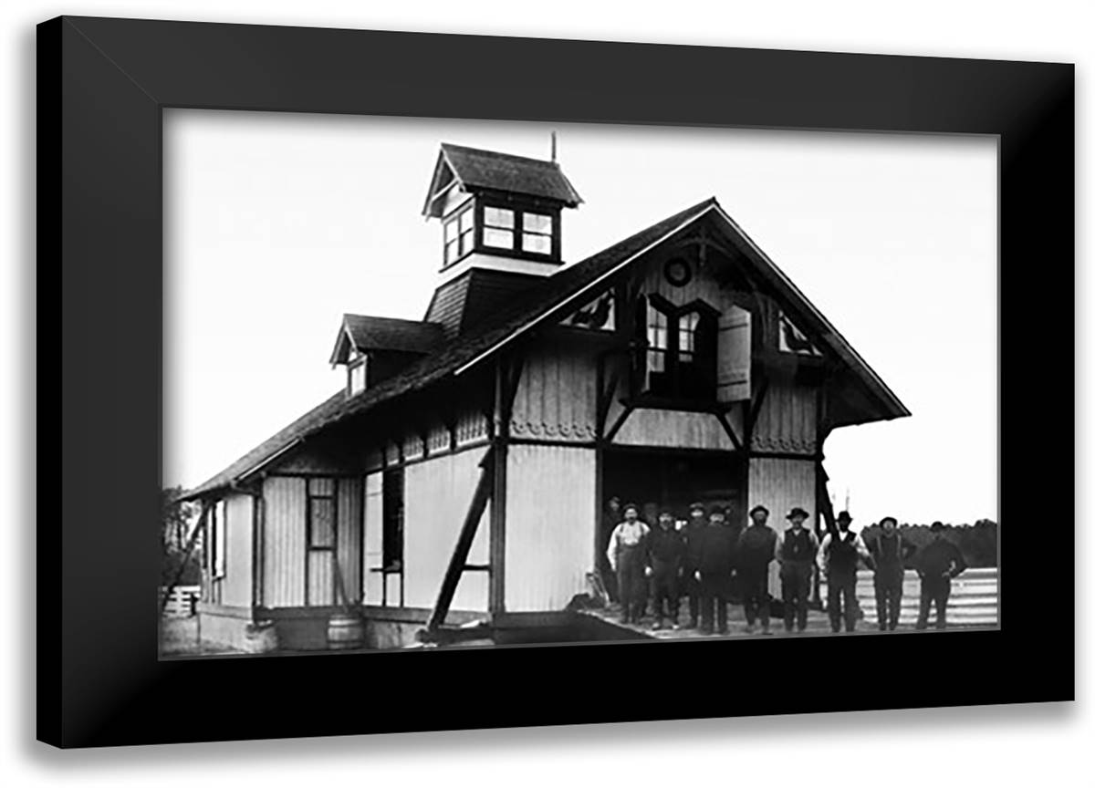 Old Smith Lifesaving Station 22x16 Black Modern Wood Framed Art Print Poster