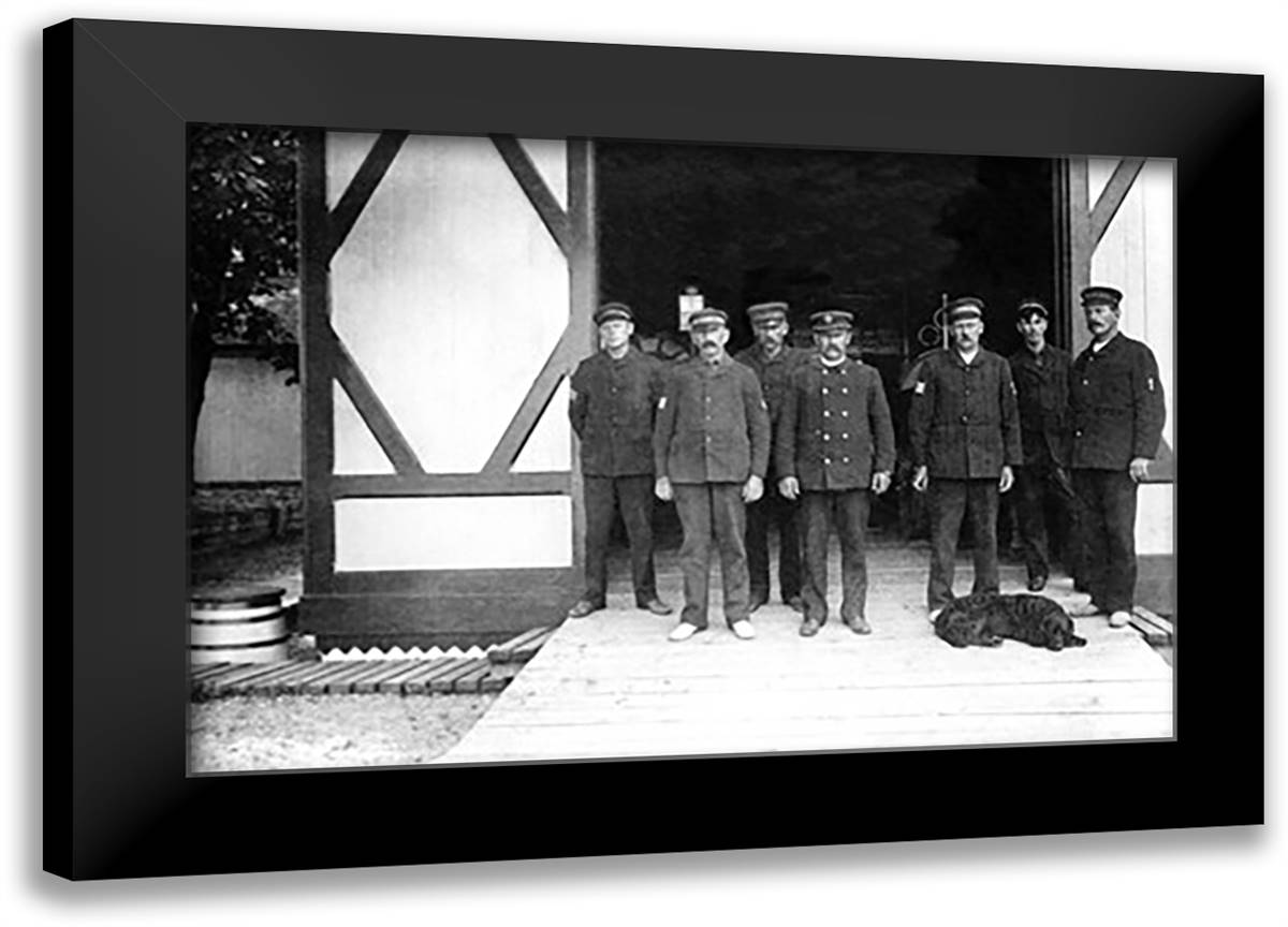 Oswego, New York Lifesaving Station 22x16 Black Modern Wood Framed Art Print Poster