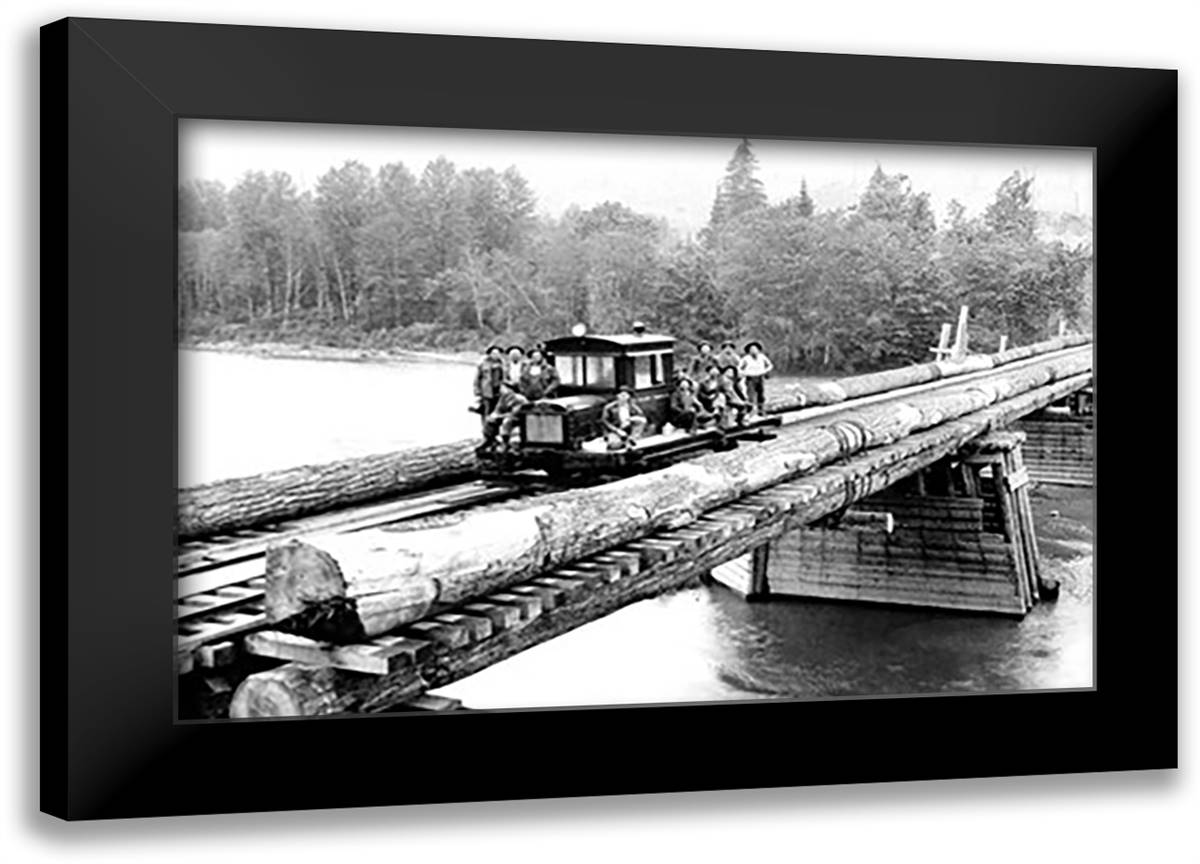 Over the Sauk River! There's Enough to Lose a Few! 22x16 Black Modern Wood Framed Art Print Poster by Kinsey, Clark