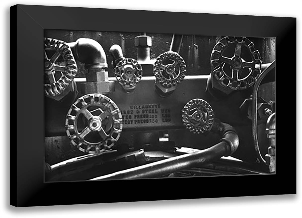 Loggin' Valves 22x16 Black Modern Wood Framed Art Print Poster by Kinsey, Clark