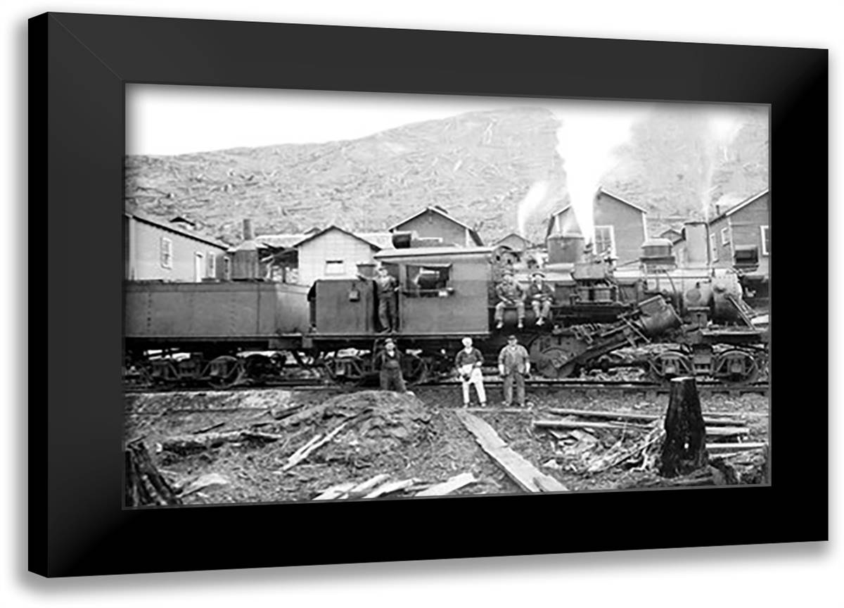 Rolling Thunder in a Clearcut Camp 22x16 Black Modern Wood Framed Art Print Poster by Kinsey, Clark