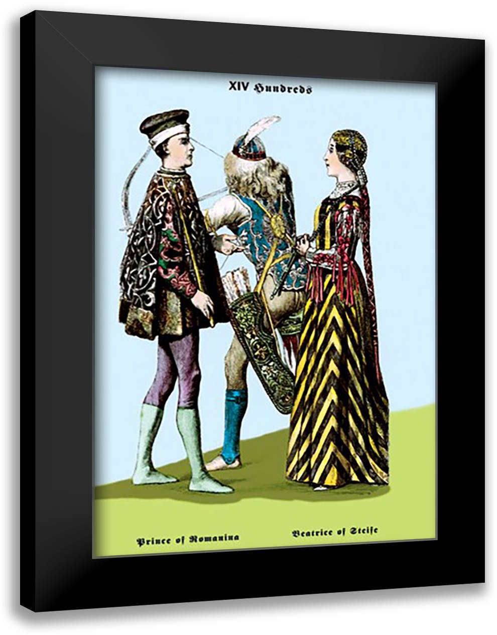 Prince of Romania and Beatrice of Steife 16x22 Black Modern Wood Framed Art Print Poster by Brown, Richard