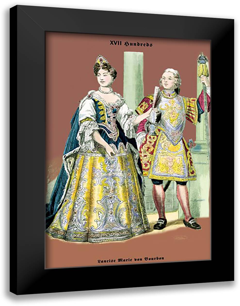 Lanise Marie von Bourbon, 18th Century 16x22 Black Modern Wood Framed Art Print Poster by Brown, Richard