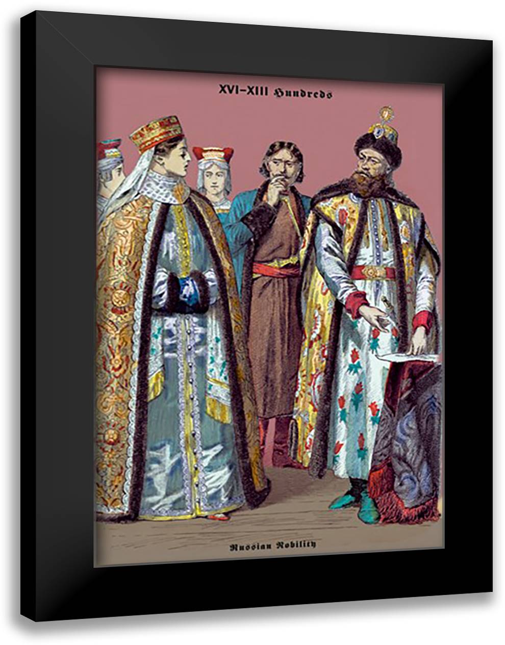 Russian Nobility, 19th Century 16x22 Black Modern Wood Framed Art Print Poster by Brown, Richard