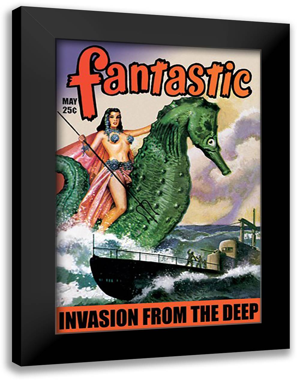 Invasion from the Deep 16x22 Black Modern Wood Framed Art Print Poster by Jones, Robert Gibson