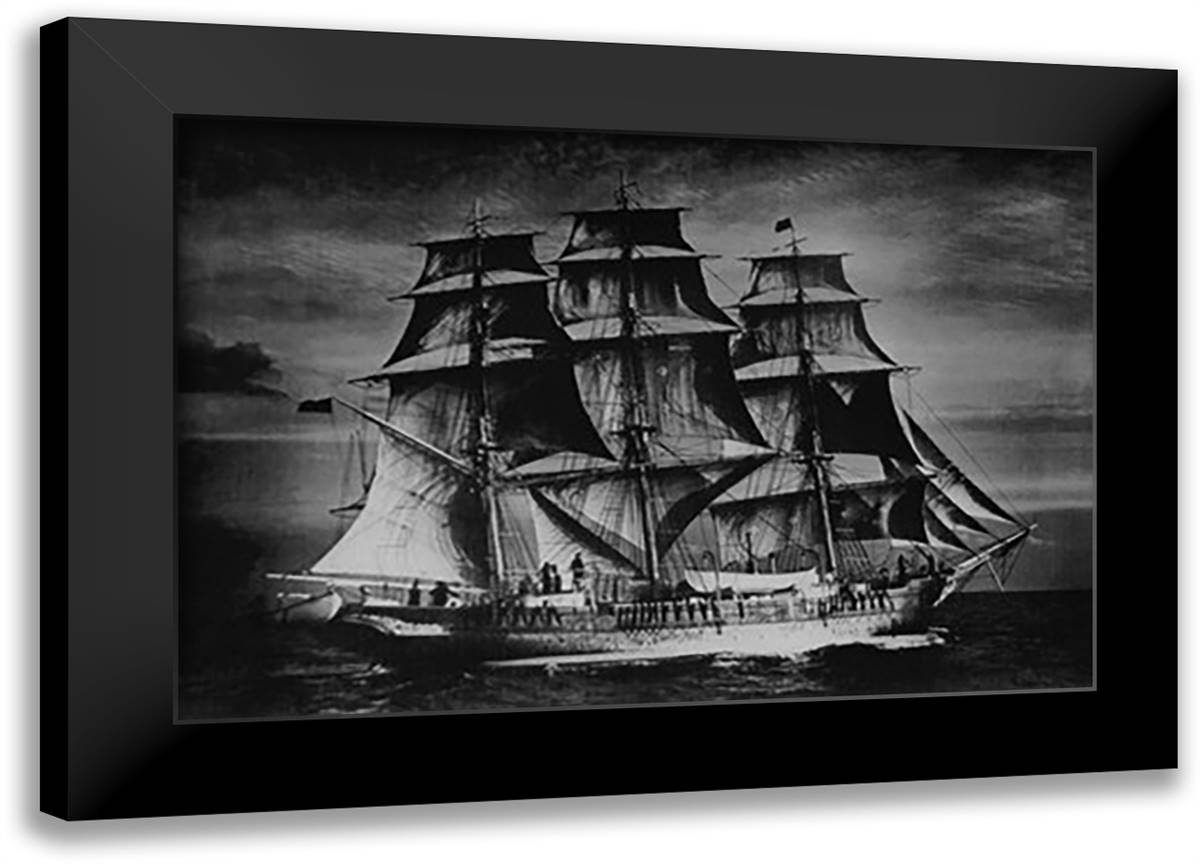 Joseph Conrad 22x16 Black Modern Wood Framed Art Print Poster