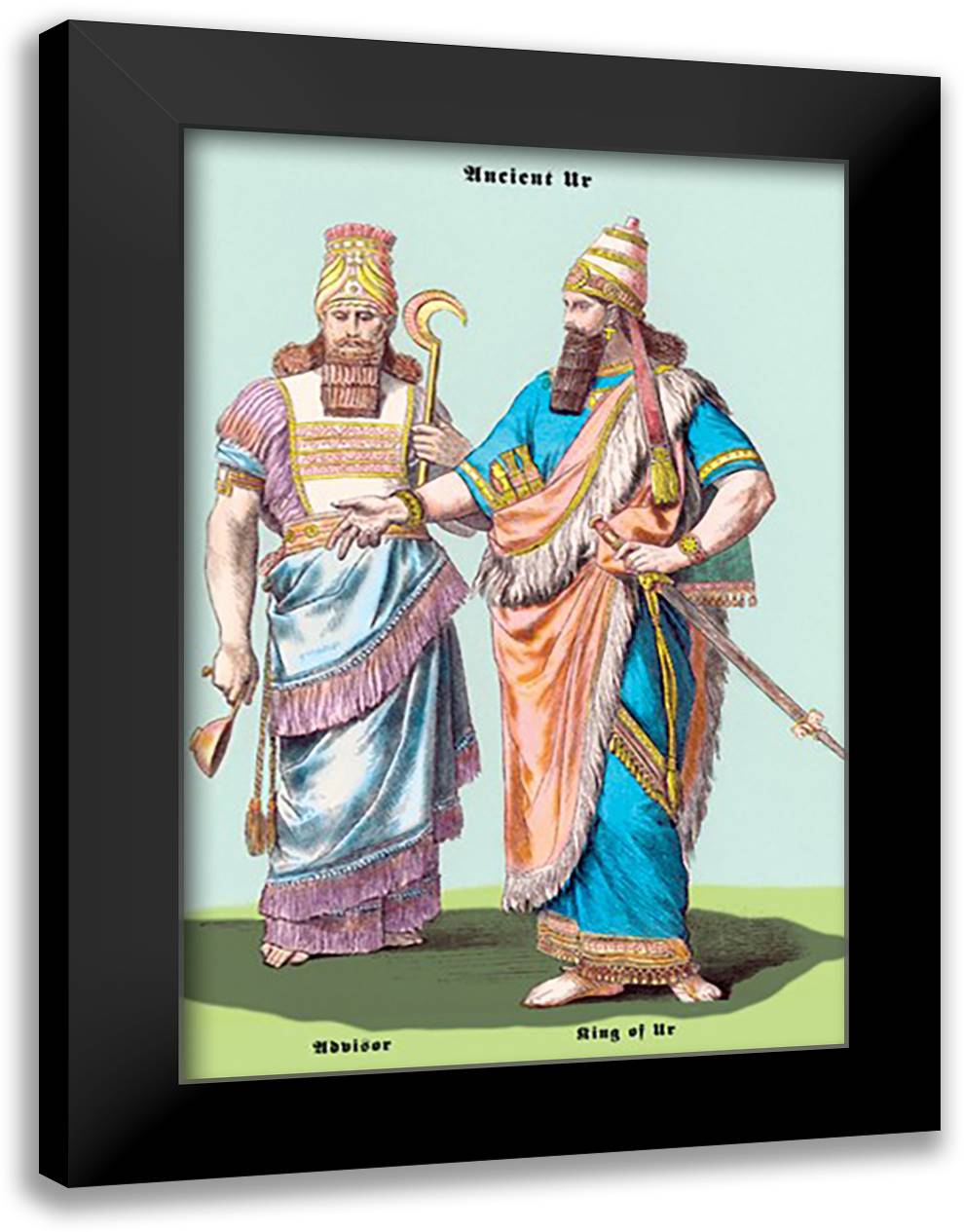 Advisor and King of Ur 16x22 Black Modern Wood Framed Art Print Poster by Brown, Richard