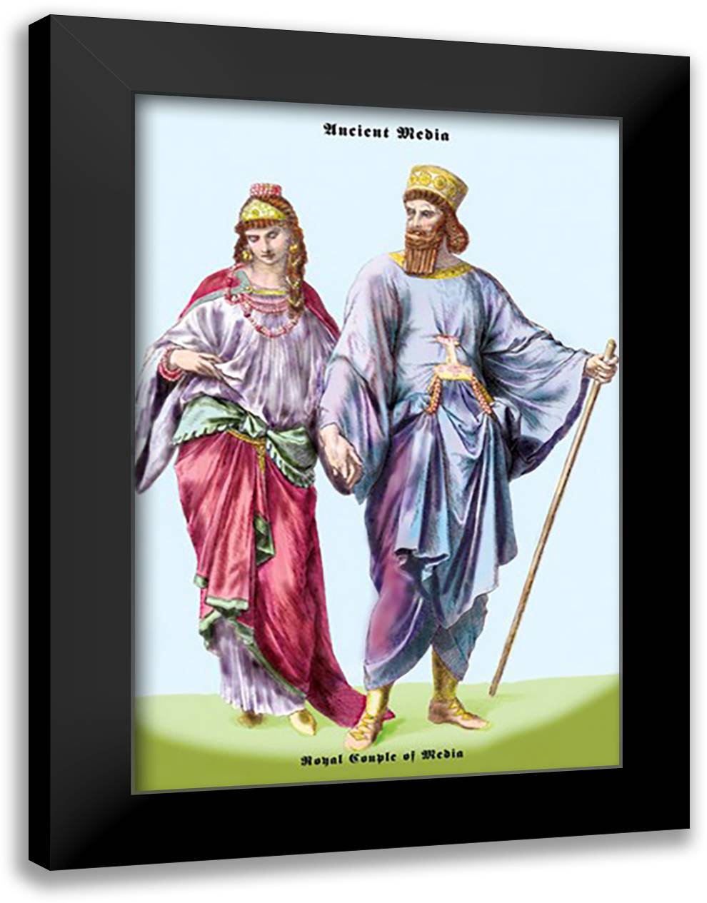 Royal Couple of Media 16x22 Black Modern Wood Framed Art Print Poster by Brown, Richard