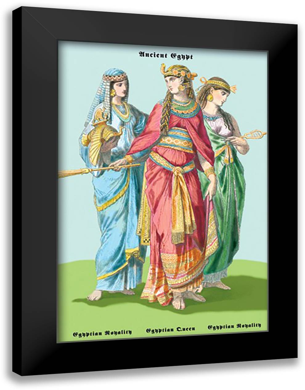 Egyptian Royalty - Egyptian Queen 16x22 Black Modern Wood Framed Art Print Poster by Brown, Richard