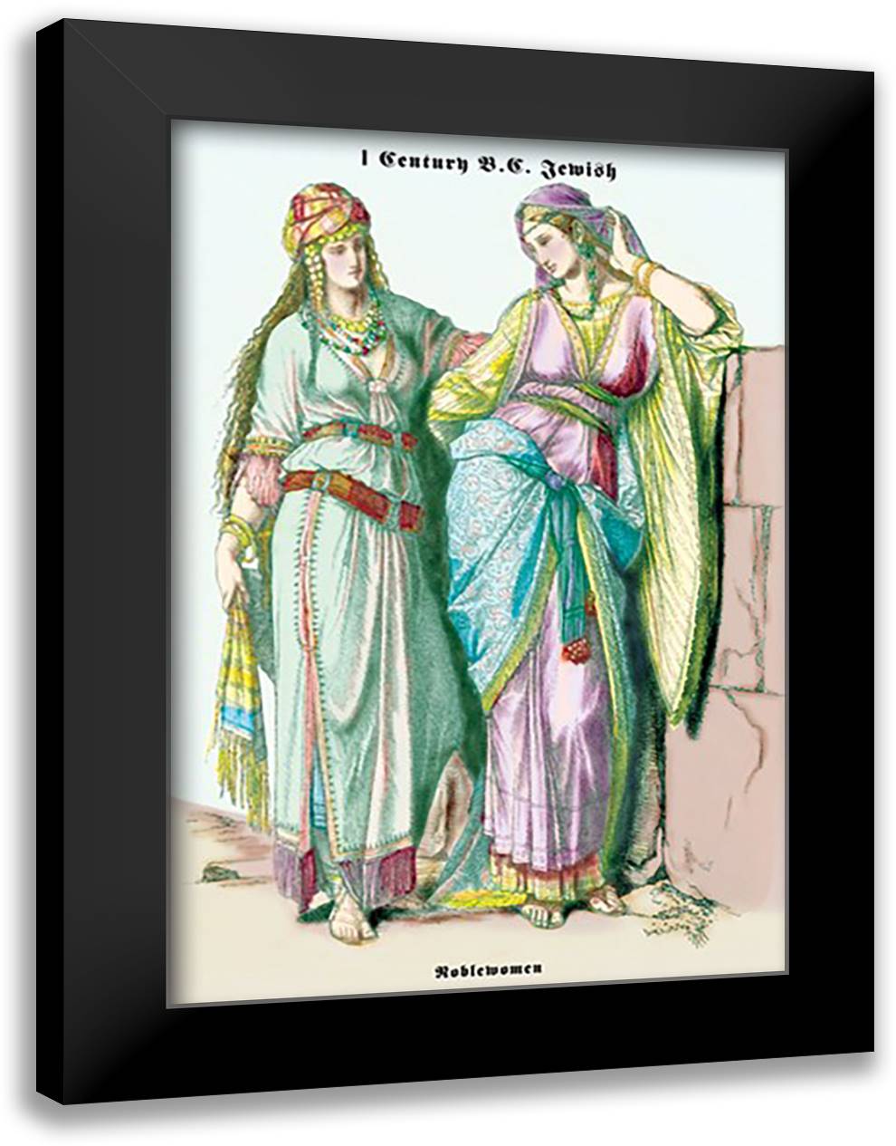 Jewish Noblewomen, First Century B.C. 16x22 Black Modern Wood Framed Art Print Poster by Brown, Richard