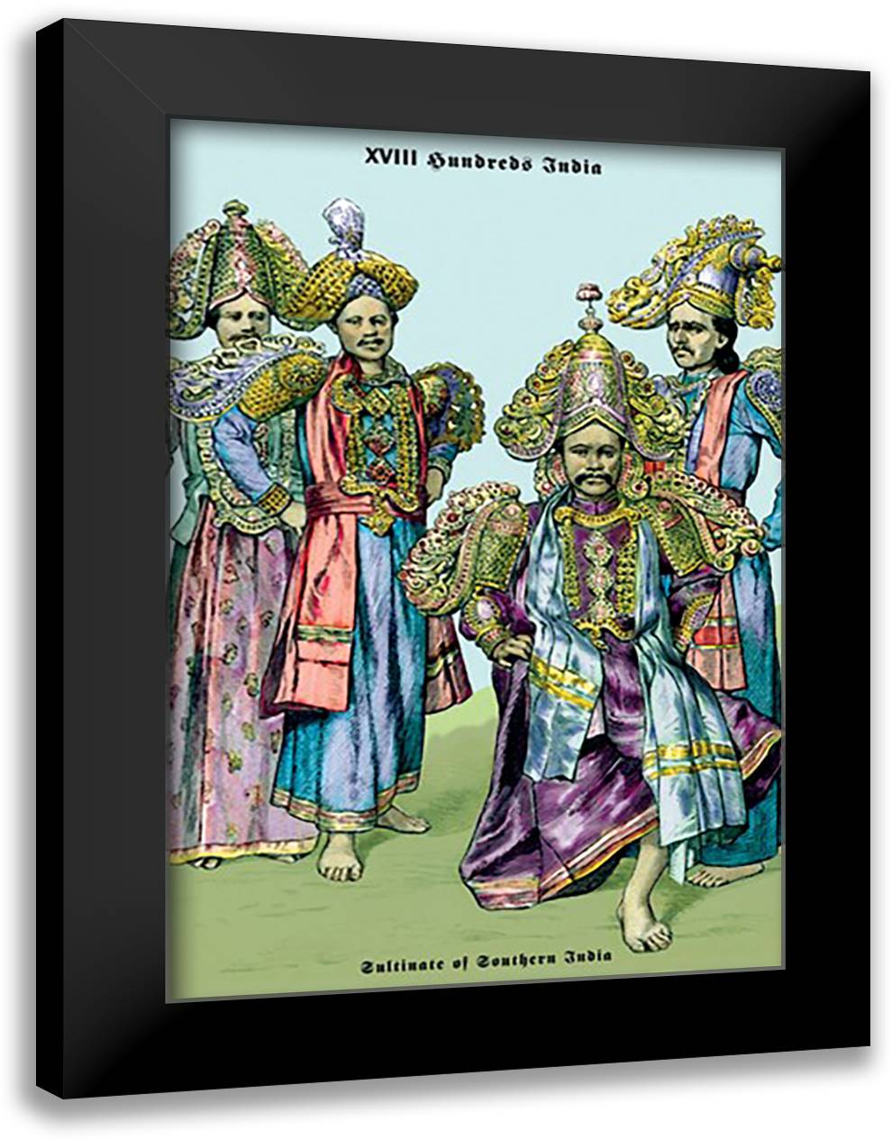 Sultinate of Southern India, 19th Century 16x22 Black Modern Wood Framed Art Print Poster by Brown, Richard