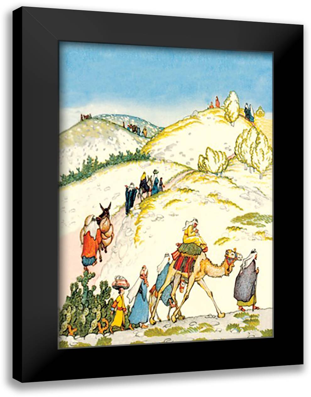 Homeward Bound (Going Home for the Census) 16x22 Black Modern Wood Framed Art Print Poster