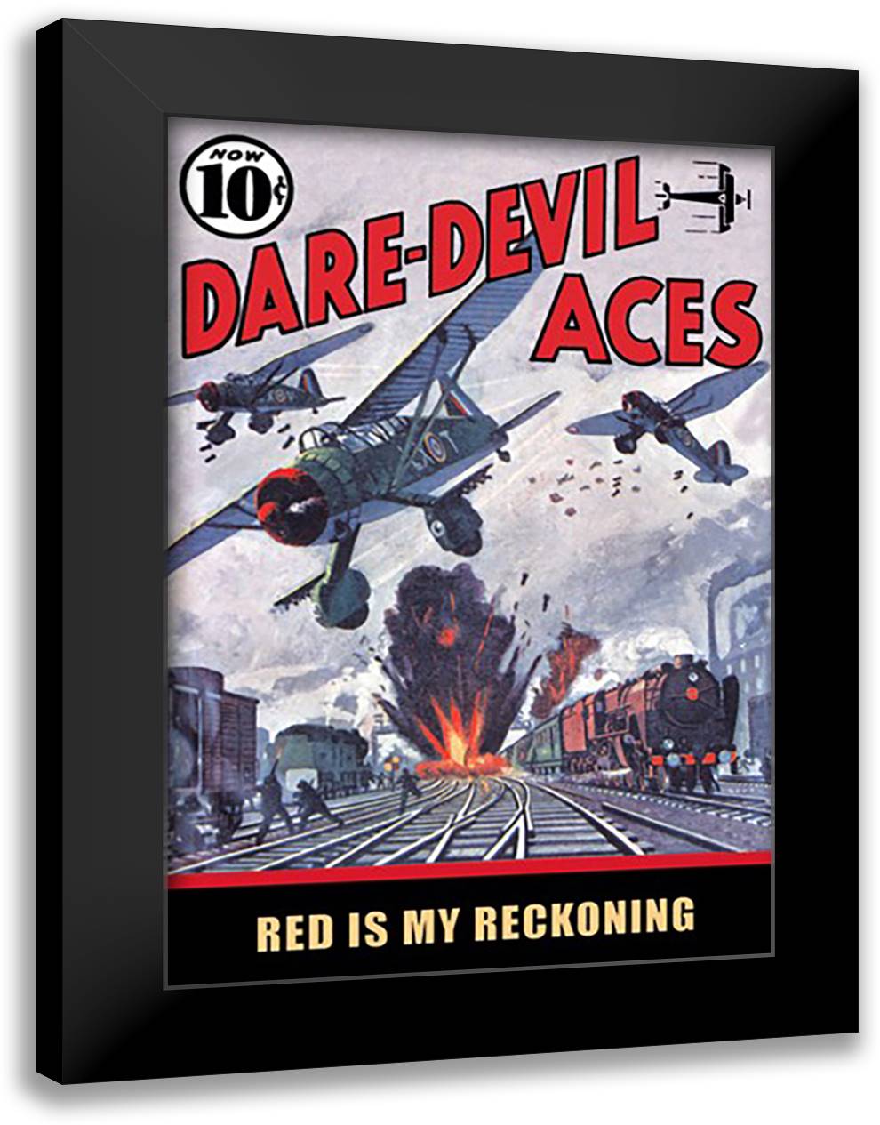 Bombing at Cherbourg 16x22 Black Modern Wood Framed Art Print Poster by Blakeslee, Frederick