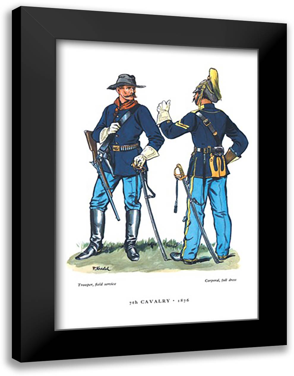 Seventh Cavalry, 1876 16x22 Black Modern Wood Framed Art Print Poster
