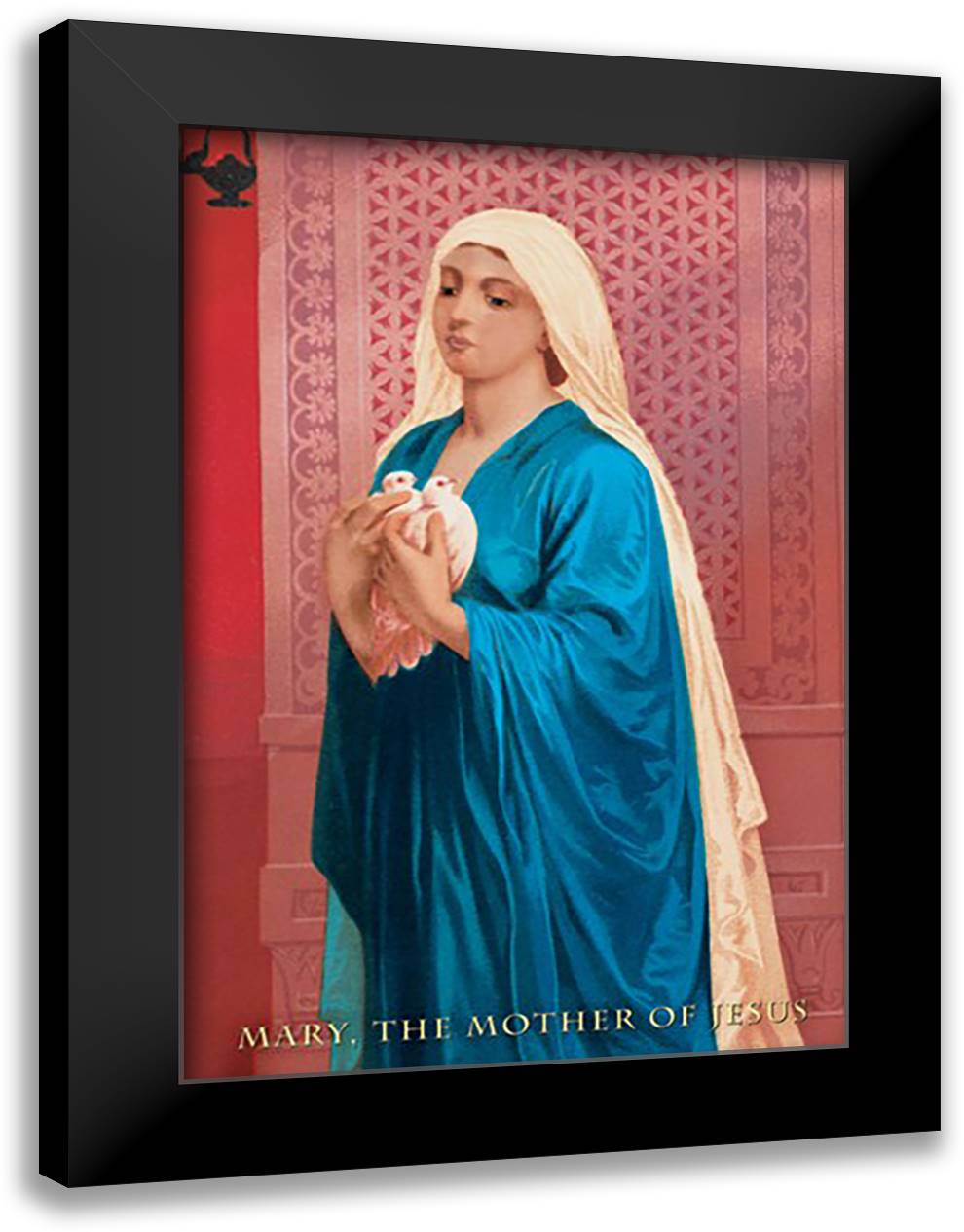 Mary, Mother of Jesus 16x22 Black Modern Wood Framed Art Print Poster