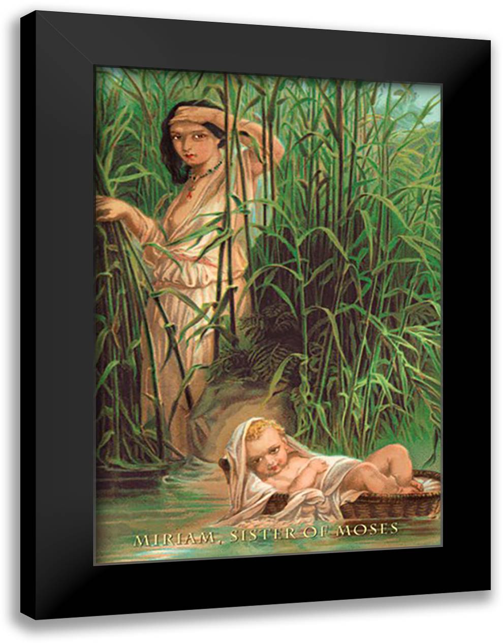 Miriam, Sister of Moses 16x22 Black Modern Wood Framed Art Print Poster