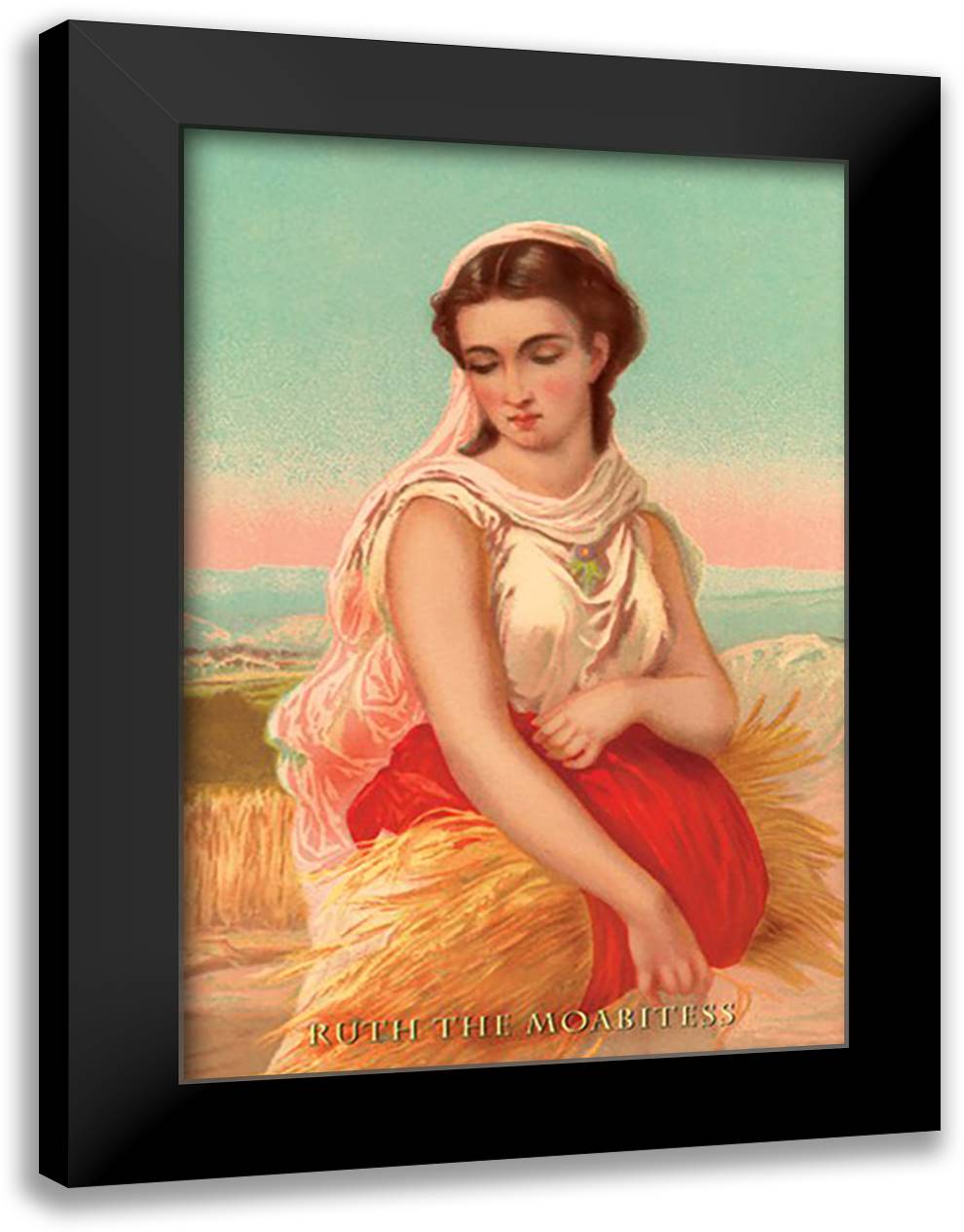 Ruth, The Moabitess 16x22 Black Modern Wood Framed Art Print Poster