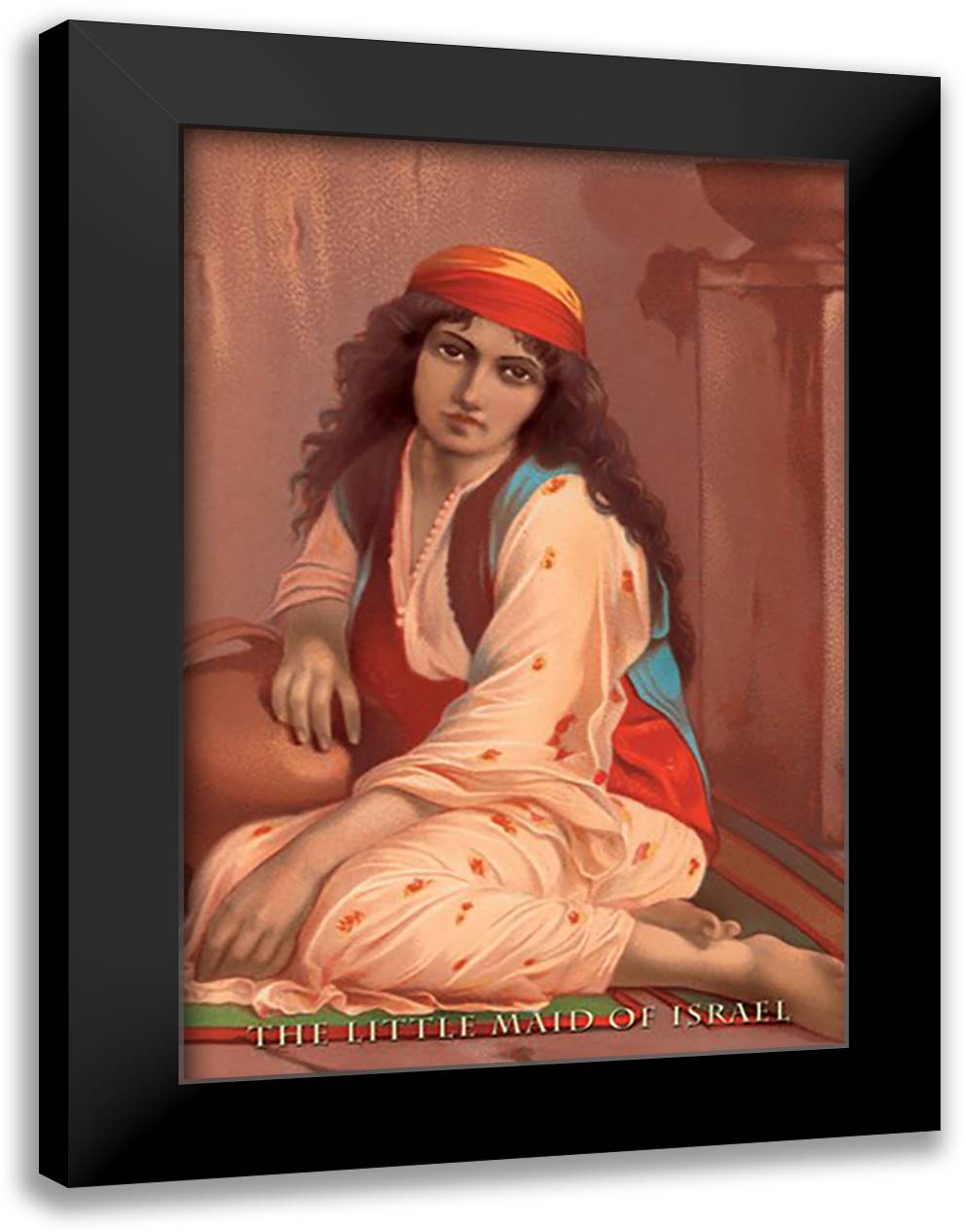 Little Maid of Israel 16x22 Black Modern Wood Framed Art Print Poster