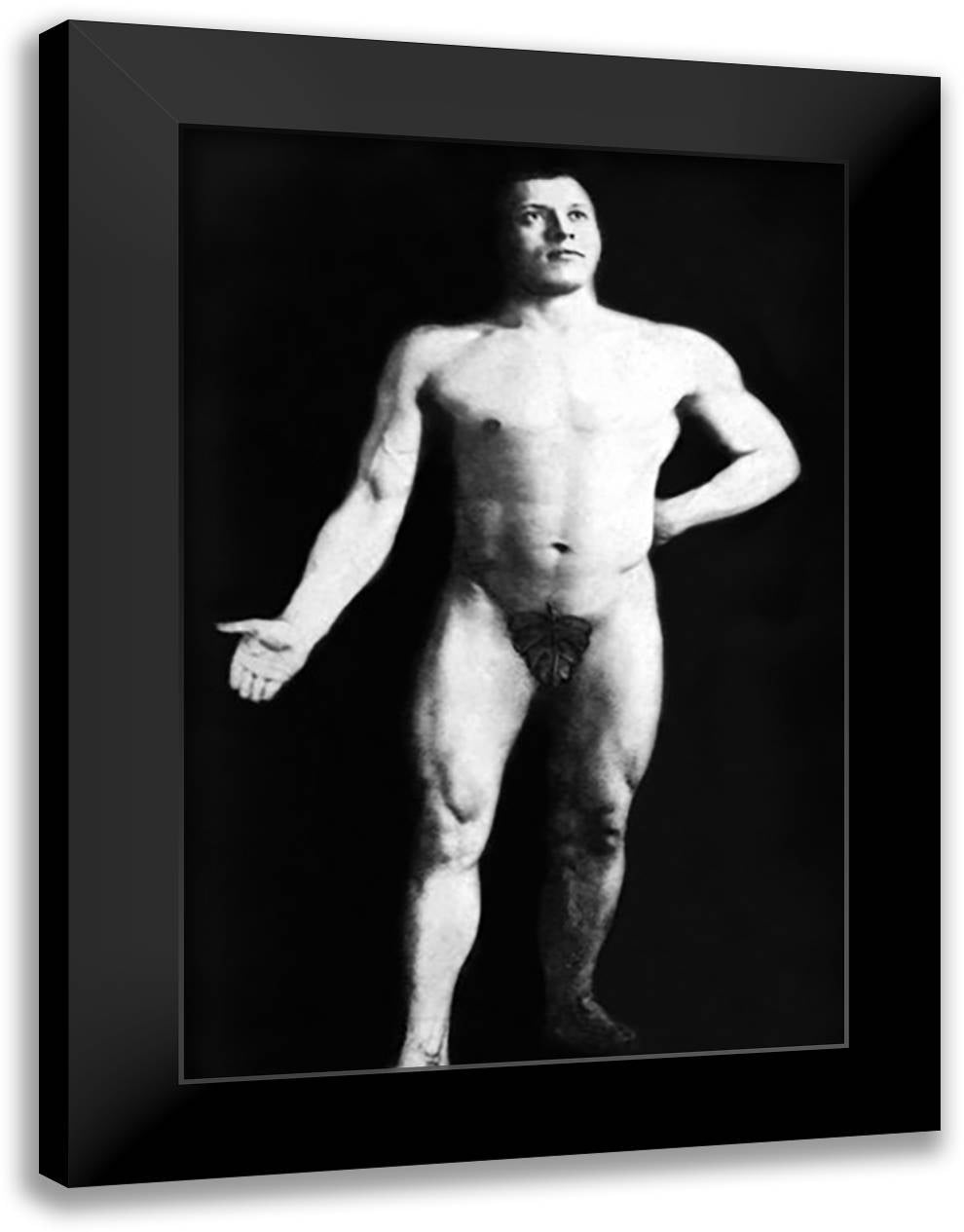 Nude Bodybuilder 16x22 Black Modern Wood Framed Art Print Poster