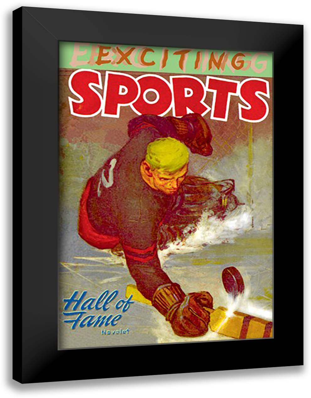 Hall of Fame Goalie 16x22 Black Modern Wood Framed Art Print Poster